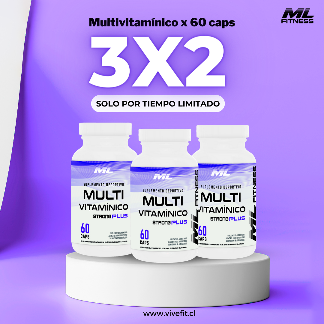Multivitamínico Strong Plus 60 cápsulas - Vivefit.cl